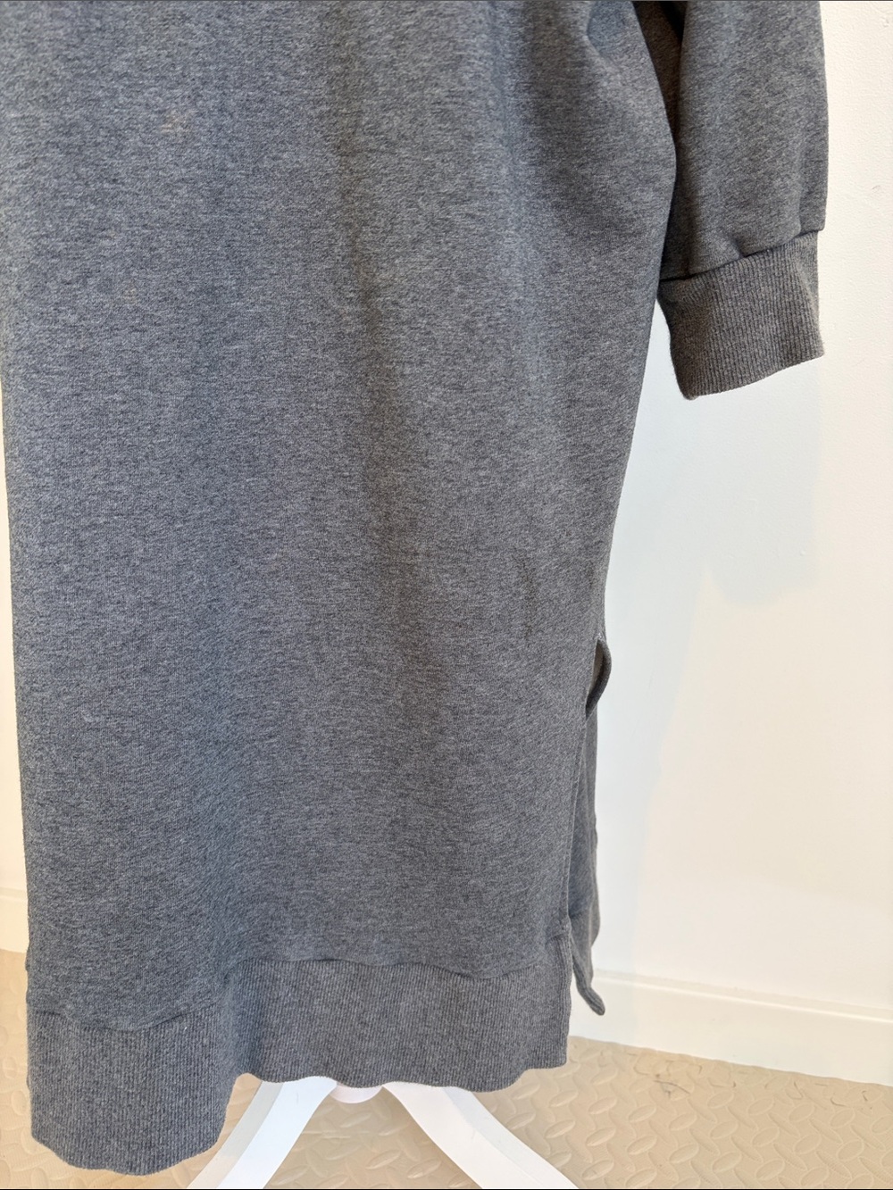 NAP Cozy Oversized Hooded Sweatshirt Dress - Charcoal Gray XXL - Picture 3 of 7